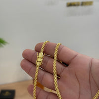 Corrente Cadeado Duplo 4mm 15gr Fecho Duplo Banhado A Ouro 18k