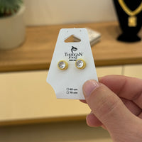 Brinco Ponto de Luz Detalhado Banhado A Ouro 18k