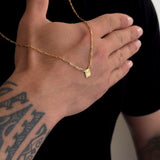 Escapulário Cadeado Alongado Sagrado Coração de Jesus 1,5mm 4gr 70cm Banhado A Ouro 18k