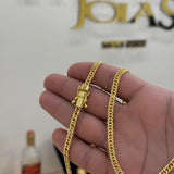 Corrente Lacraia 4mm 23gr Fecho Duplo Banhado A Ouro 18k
