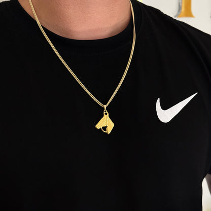 Colar Cavalo - Corrente Lacraia Banhado A Ouro 18k