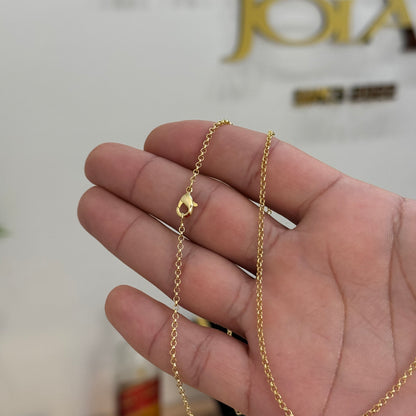 Corrente Elo Português 1,5mm 4gr Fecho Lagosta Banhado A Ouro 18k