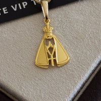 Pingente N. Sra. Aparecida Vazado 2x1,5cm Banhado A Ouro 18k