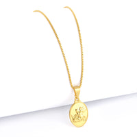 Pingente Plaquinha Oval São Jorge 1,5x1cm Banhado A Ouro 18k