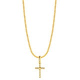 Colar Crucifixo Amarrado - Corrente Grumet Flat Banhado A Ouro 18k