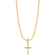 Colar Crucifixo Amarrado - Corrente Grumet Flat Banhado A Ouro 18k