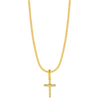 Colar Crucifixo Amarrado - Corrente Grumet Flat Banhado A Ouro 18k