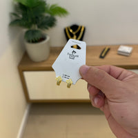 Brinco Crucifixo Argola Cravejado Banhado A Ouro 18k