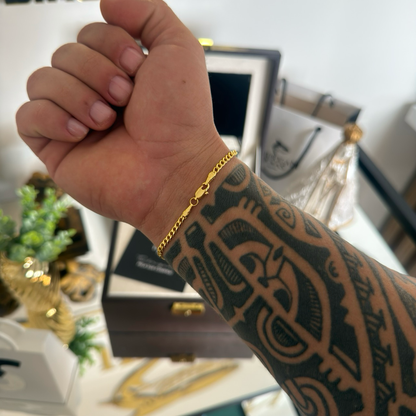 Pulseira Grumet 3mm 2gr Fecho Lagosta Banhado A Ouro 18k