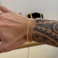 Pulseira Grumet 4mm 5gr Fecho Duplo Banhado A Ouro 18k