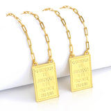 Escapulário Cadeado Alongado Sagrado Coração de Jesus 2mm 16gr 70cm Banhado A Ouro 18k