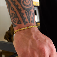 Colar Crucifixo Em Alto Relevo - Corrente e Pulseira Palmeira Banhado A Ouro 18k