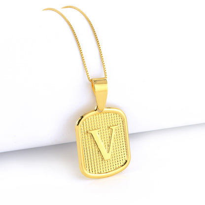 Pingente Plaquinha De Letra 3x2,2cm Banhado A Ouro 18k
