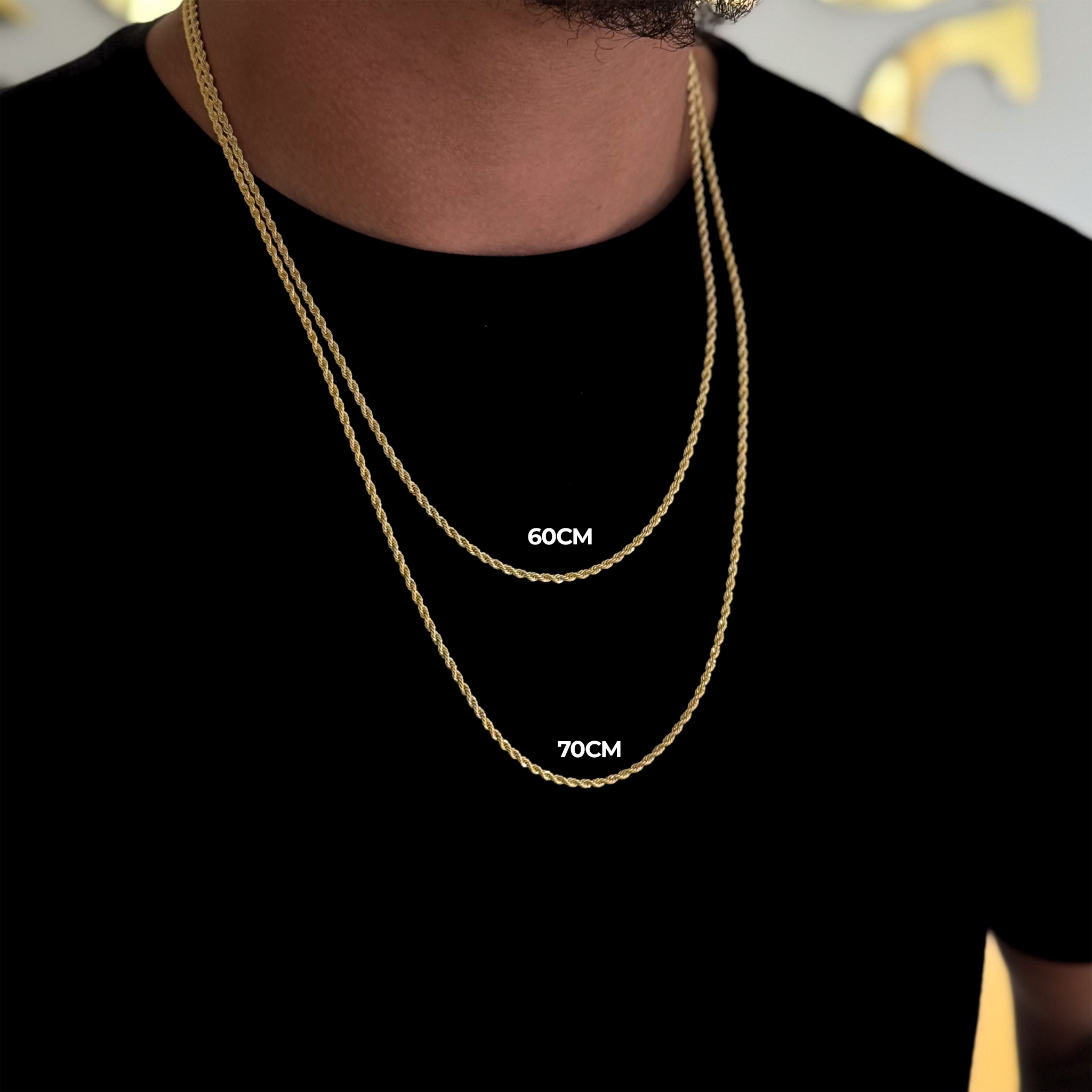 Corrente Baiana 3mm 12gr Fecho Lagosta Banhado A Ouro 18k