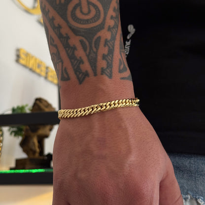 Pulseira Lacraia 6mm 16gr Fecho Duplo Banhado A Ouro 18k