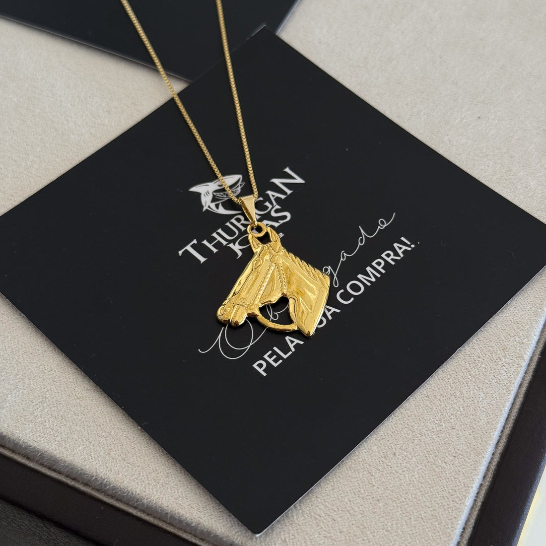 Pingente Cavalo 3x3cm Banhado A Ouro 18k