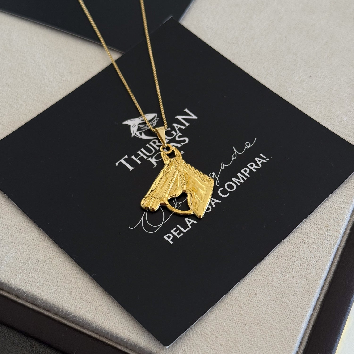 Pingente Cavalo 3x3cm Banhado A Ouro 18k
