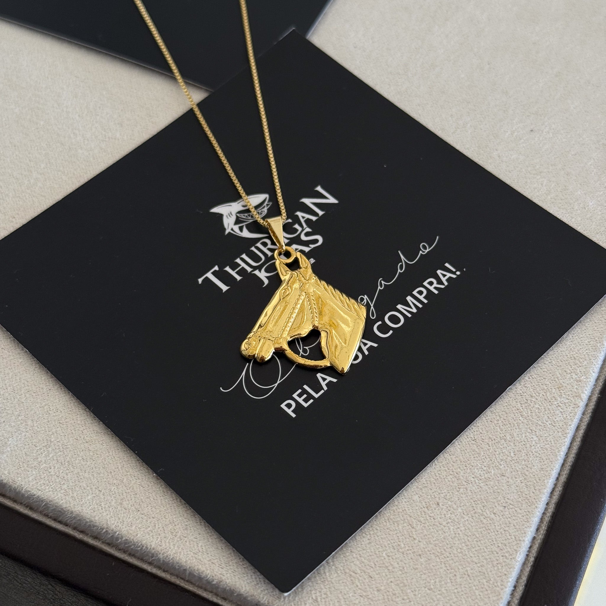Pingente Cavalo 3x3cm Banhado A Ouro 18k