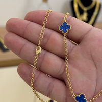 Corrente Elo Português 2mm Trevo Topázio Banhado A Ouro 18k