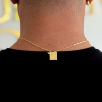 Escapulário Cadeado Alongado 1,5mm Espírito Santo Oração Pai Nosso 6gr 70cm Banhado A Ouro 18k