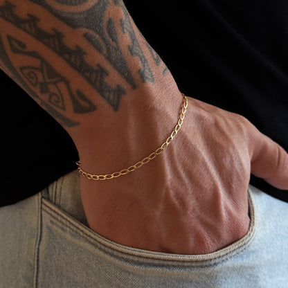 Pulseira Grumet Alongada 2mm 2gr Fecho Lagosta Banhado A Ouro 18k