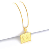 Pingente Plaquinha Bíblia Oração Pai Nosso 2x1,5cm Banhado A Ouro 18k