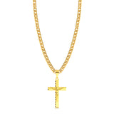 Colar Crucifixo Jesus Na Cruz 3D - Corrente Lacraia Banhado A Ouro 18k