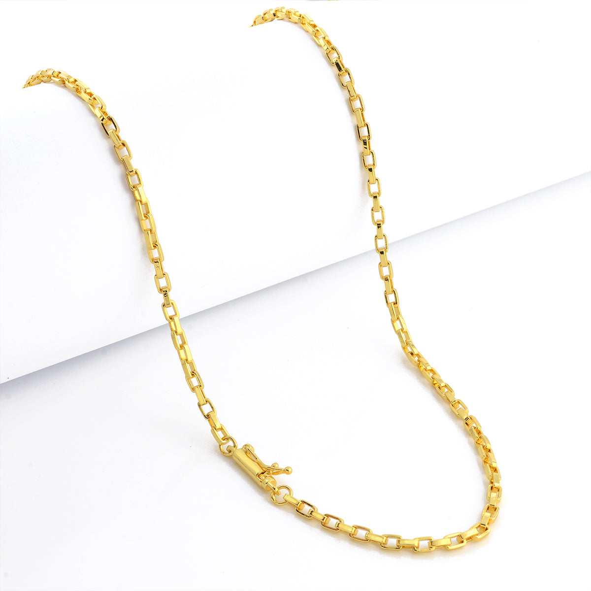 Corrente Veneziana 3mm 11gr Fecho Bomba Banhado A Ouro 18k