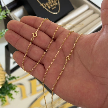 Kit Corrente e Pulseira Veneziana 1,5mm Fecho Boia Banhado A Ouro 18k