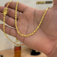 Corrente Piastrine 4mm 15gr Fecho Duplo Banhado A Ouro 18k
