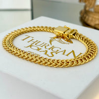 Pulseira Grumet Dupla 9mm 19gr Fecho Duplo Banhado A Ouro 18k