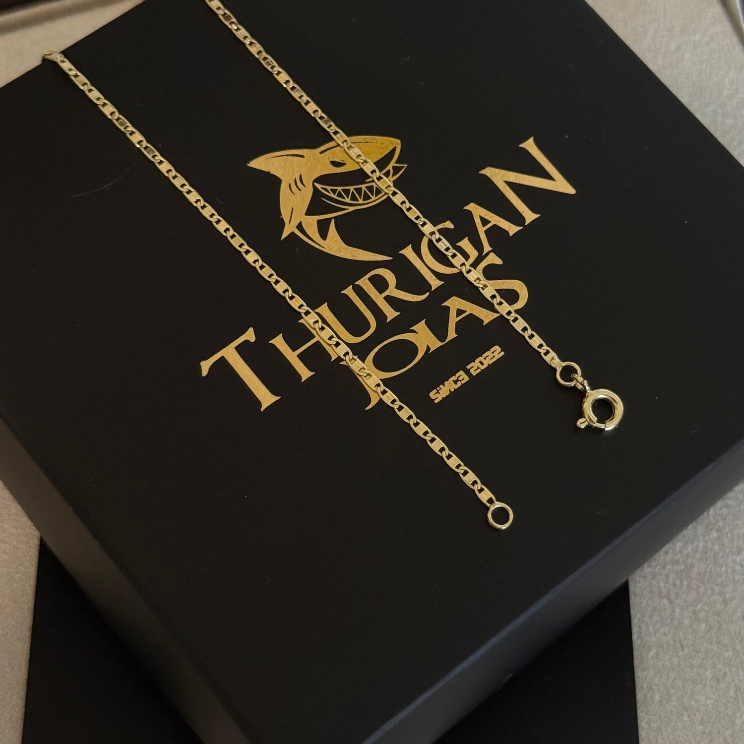 Kit Corrente e Pulseira Piastrine 1,5mm Fecho Boia Banhado A Ouro 18k