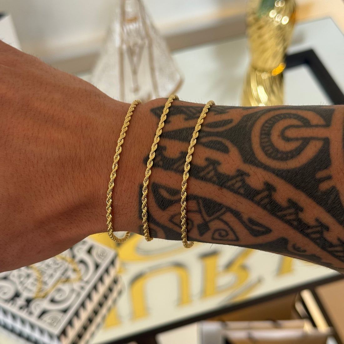 Pulseira Baiana 3mm 3gr Fecho Lagosta Banhado A Ouro 18k