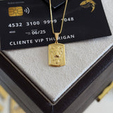 Pingente Plaquinha Leão de Judá 2x1,5cm Banhado A Ouro 18k