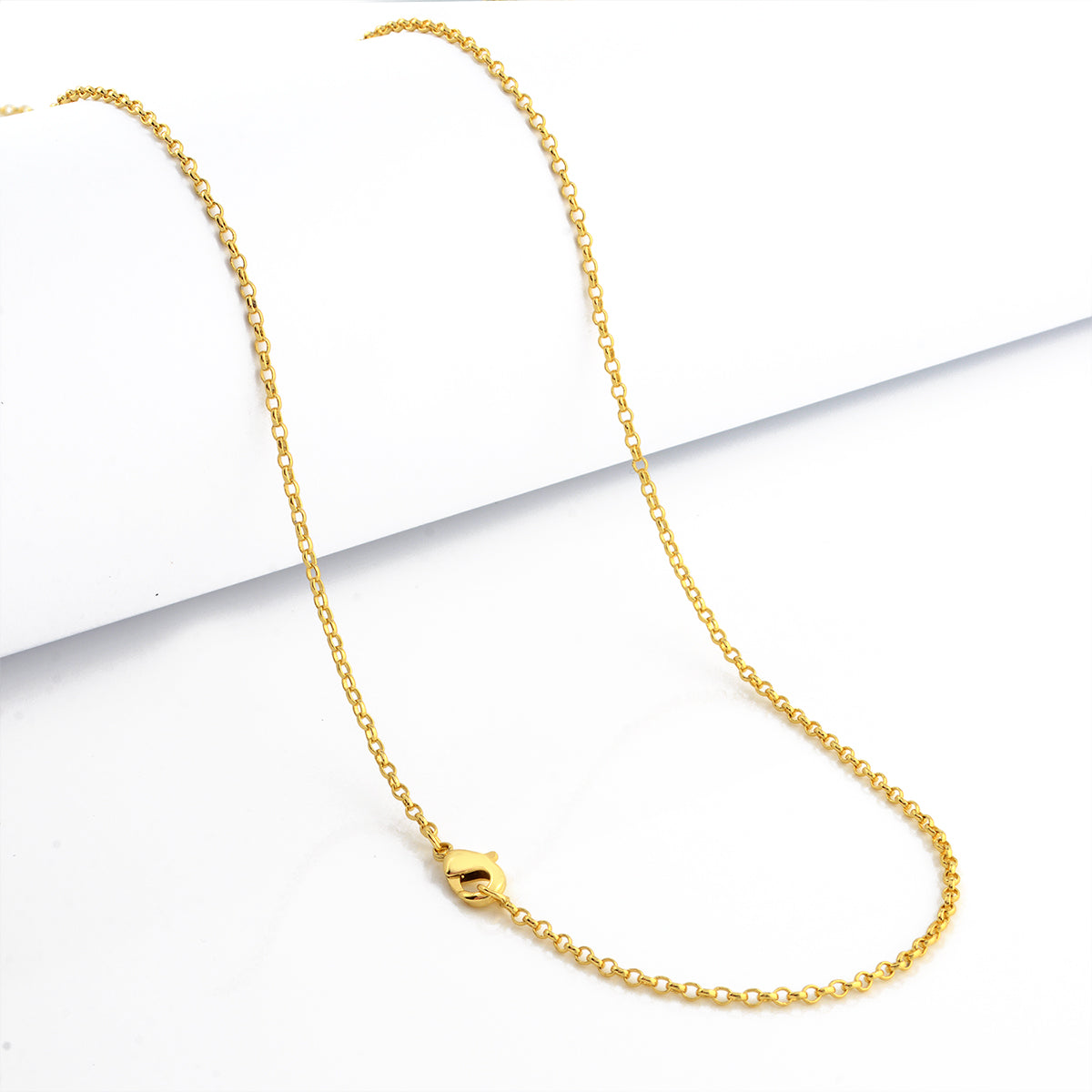 Corrente Elo Português 1,5mm 4gr Fecho Lagosta Banhado A Ouro 18k