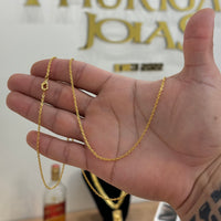 Corrente Cadeado 1,5mm 4gr Fecho Lagosta Banhado A Ouro 18k