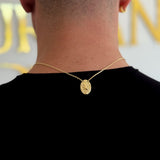 Escapulário Cadeado 1,5mm Leão de Judá 7gr 70cm Banhado A Ouro 18k