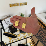 Escapulário Cadeado Alongado Sagrado Coração de Jesus 2mm 16gr 70cm Banhado A Ouro 18k