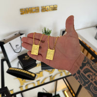 Escapulário Cadeado Alongado Sagrado Coração de Jesus 2mm 16gr 70cm Banhado A Ouro 18k