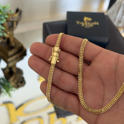 Corrente Grumet Dupla 5mm 15gr Fecho Duplo Banhado A Ouro 18k