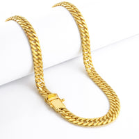 Corrente Lacraia 10mm 82gr Fecho Duplo Banhado A Ouro 18k