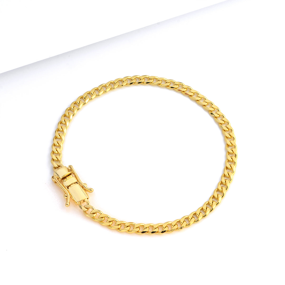 Pulseira Grumet 4mm 5gr Fecho Duplo Banhado A Ouro 18k