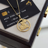 Pingente Medalha de São Jorge Vazado 2,5x2,5cm Banhado A Ouro 18k