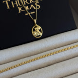 Colar Plaquinha Oval São Jorge Vazado - Corrente Grumet e Pulseira Grumet Flat Banhado A Ouro 18k