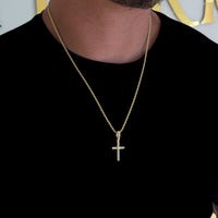 Colar Crucifixo Amarrado Cravejado - Corrente e Pulseira Baiana Banhado A Ouro 18k