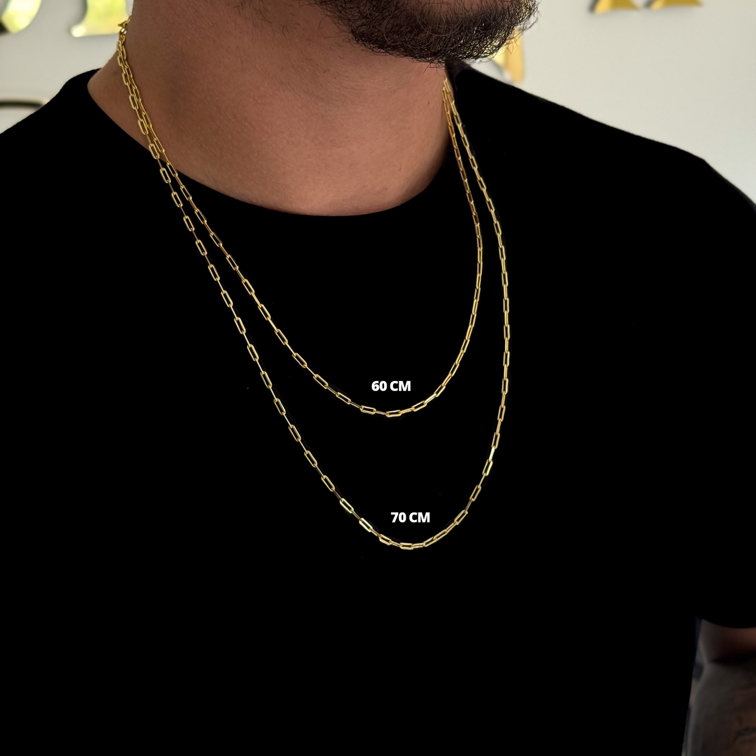 Corrente Cadeado Alongado 2mm 8gr Fecho Bomba Banhado A Ouro 18k