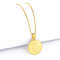 Pingente Medalha Bitcoin 2x2cm Banhado A Ouro 18k