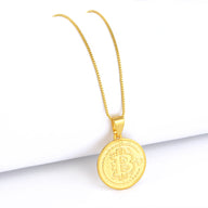 Pingente Medalha Bitcoin 2x2cm Banhado A Ouro 18k
