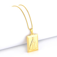 Pingente Plaquinha N. Sra. Aparecida 3x2,5cm Banhado A Ouro 18k