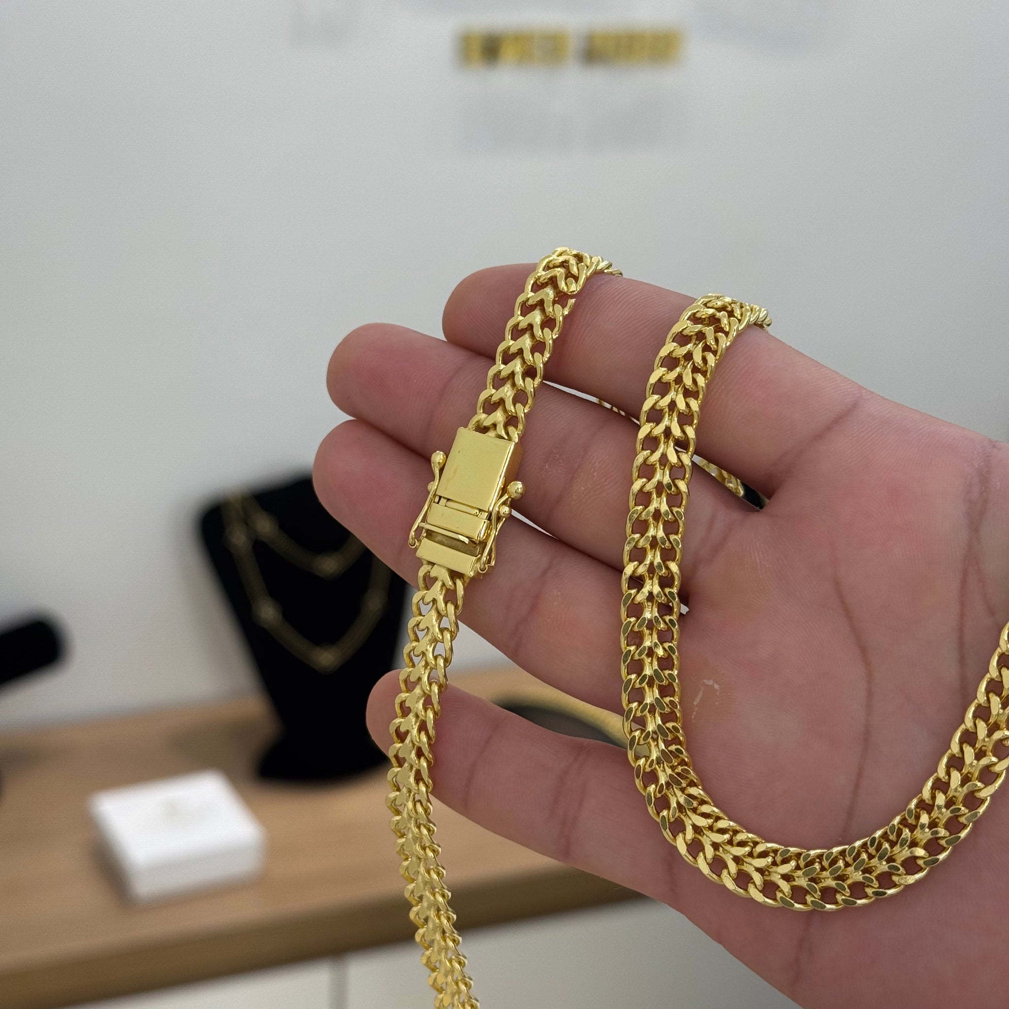 Corrente Grumet Dupla 9mm 59gr Fecho Duplo Banhado A Ouro 18k